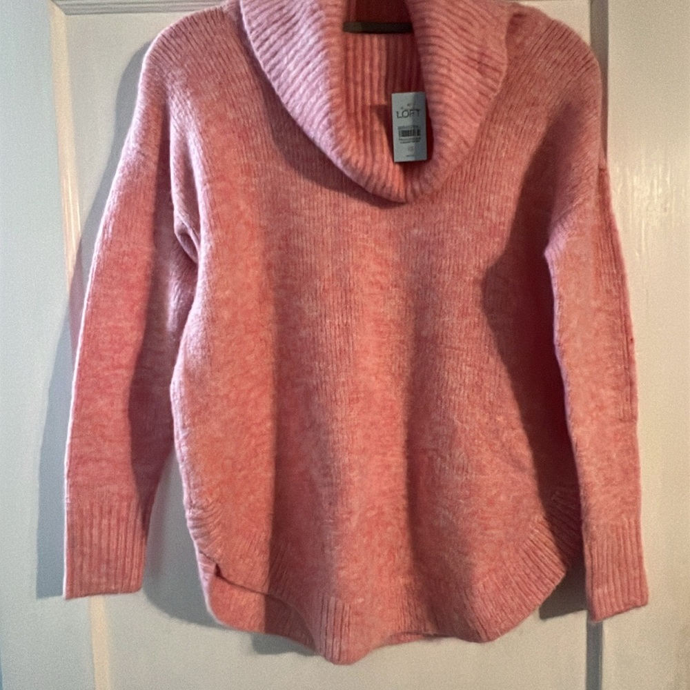 LOFT Blush Pink Cowl Neck Sweater